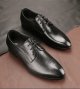 Men's Leather size-shoess Cowhide Checkered Single size-shoess Handmade Derby size-shoess Pointed Leather Men's size-shoess