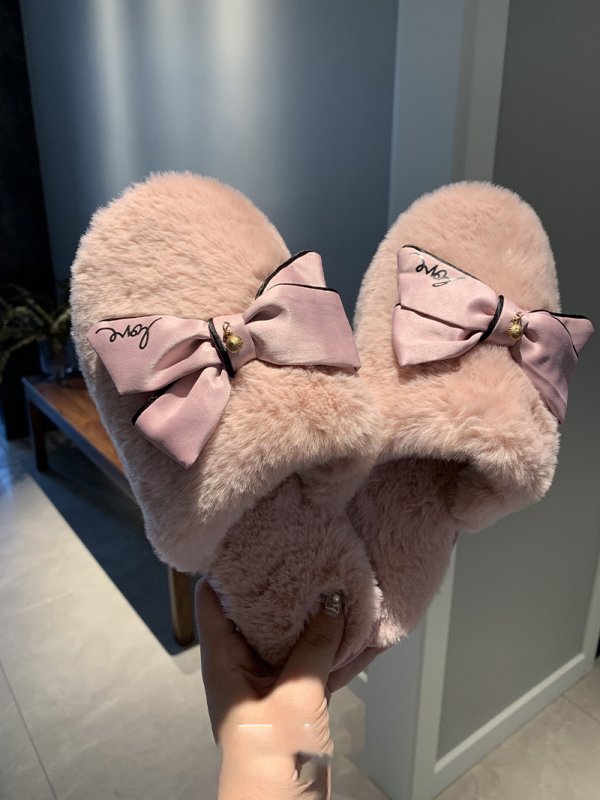 Bowknot cotton slippers